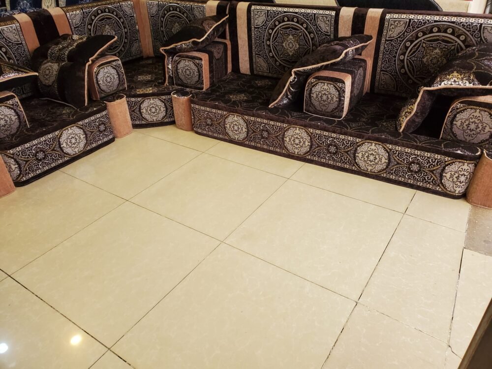 مجلس 25/20  قماش اسيل 730 بني مع بيج